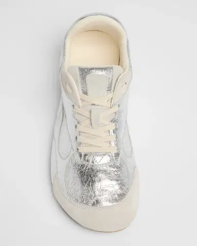 Bottega Veneta Men's Orbit Flash Laminated Leather Low-Top Sneakers | Thumbnail 3