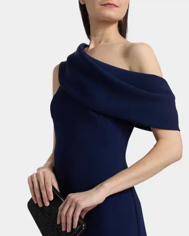Amsale Draped One-Shoulder Gown | Thumbnail 4 Amsale Draped One-Shoulder Gown | Thumbnail 4