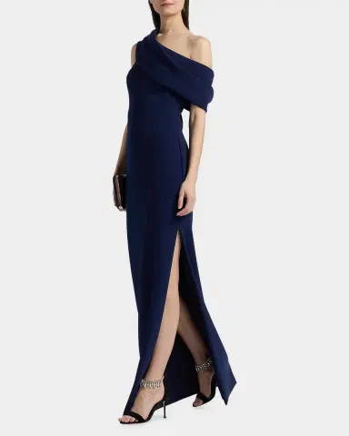 Amsale Draped One-Shoulder Gown | Thumbnail 6 Amsale Draped One-Shoulder Gown | Thumbnail 6