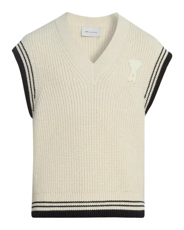 Ami Paris Men 's Crochet-Ami De Coeur Wool and Cotton Knit Vest