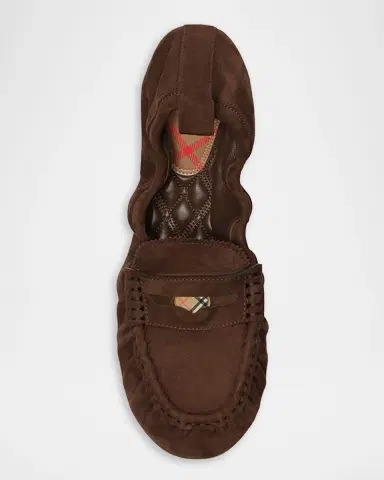 Burberry Suede Fawn Penny Loafers | Thumbnail 2 Burberry Suede Fawn Penny Loafers | Thumbnail 2