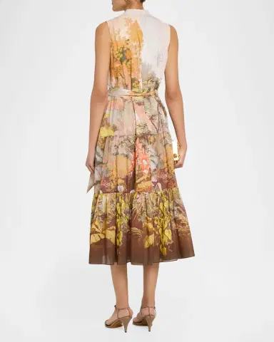 Kobi Halperin Jill Tiered Botanical-Print Midi Dress | Thumbnail 3 Kobi Halperin Jill Tiered Botanical-Print Midi Dress | Thumbnail 3