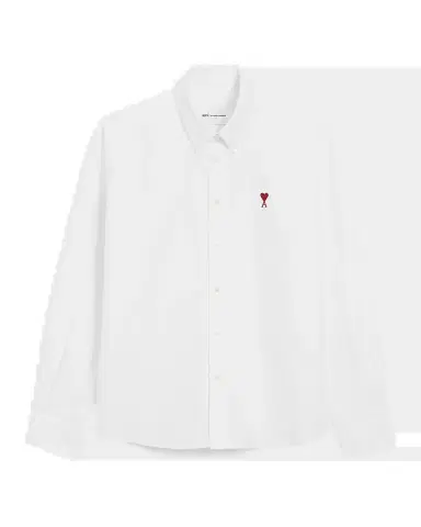 AMI PARIS Men's Embroidered Ami de Coeur Cotton Sport Shirt | Thumbnail 2