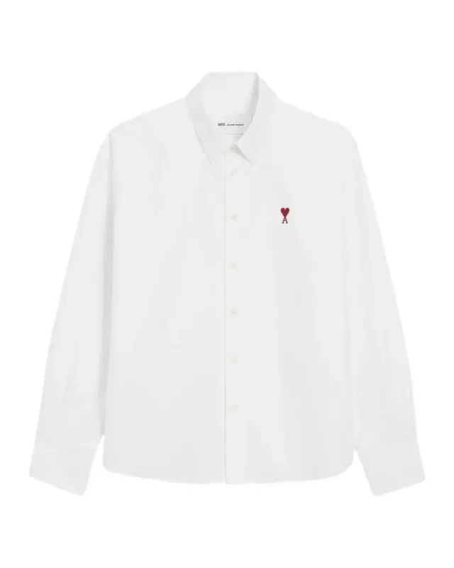 Ami Paris Men 's Embroidered Ami de Coeur Cotton Sport Shirt