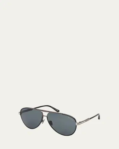 Tom Ford Men's Rupert 02 63mm Metal & Acetate Aviator Sunglasses | Thumbnail 2 Tom Ford Men's Rupert 02 63mm Metal & Acetate Aviator Sunglasses | Thumbnail 2