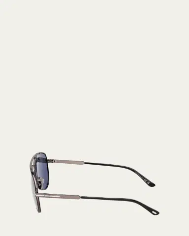 Tom Ford Men's Rupert 02 63mm Metal & Acetate Aviator Sunglasses | Thumbnail 3 Tom Ford Men's Rupert 02 63mm Metal & Acetate Aviator Sunglasses | Thumbnail 3