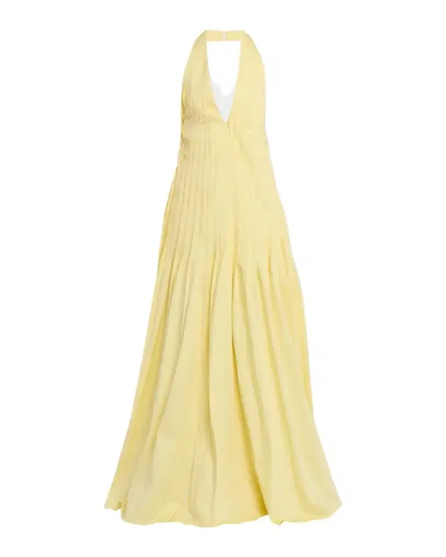 Et Ochs Backless Pleated Cotton Poplin Maxi Dress