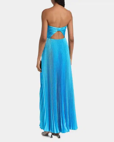 As It May Daniela Pleated Satin Gown | Thumbnail 3 As It May Daniela Pleated Satin Gown | Thumbnail 3