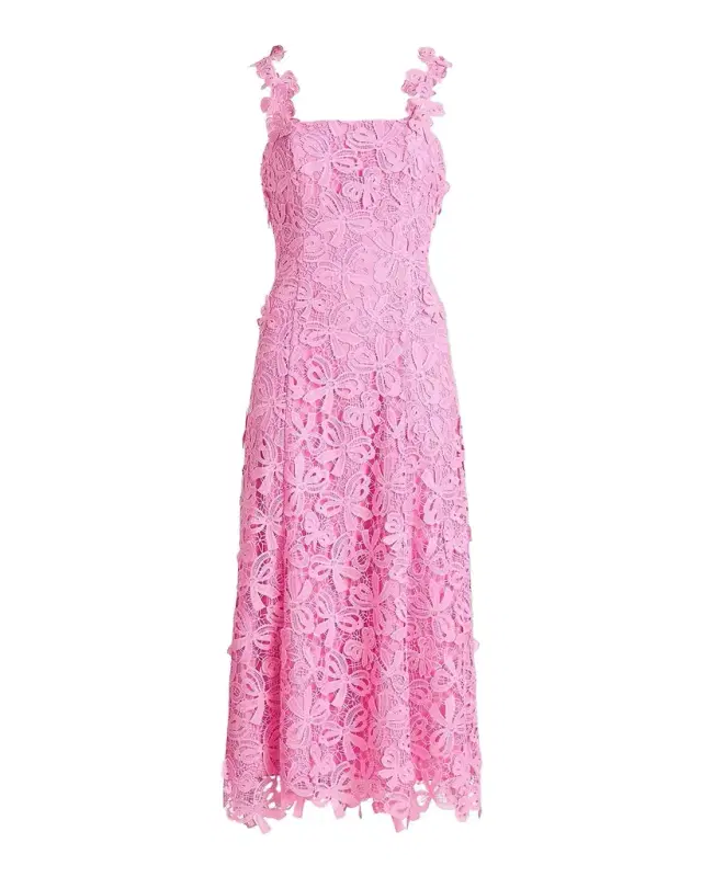 As It May Gabrielle Floral Lace Midi-Dress