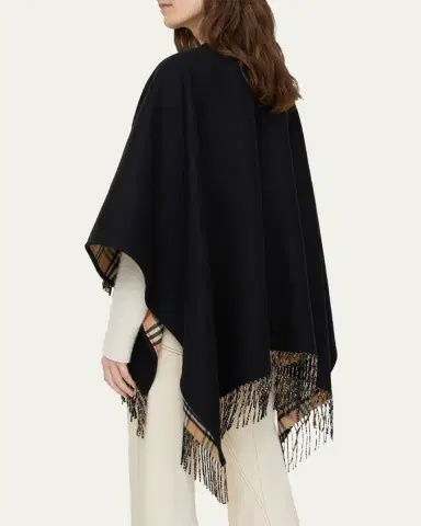 Burberry Reversible Check Wool Cape | Thumbnail 6 Burberry Reversible Check Wool Cape | Thumbnail 6