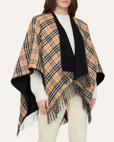 Burberry Reversible Check Wool Cape | Thumbnail 7 Burberry Reversible Check Wool Cape | Thumbnail 7