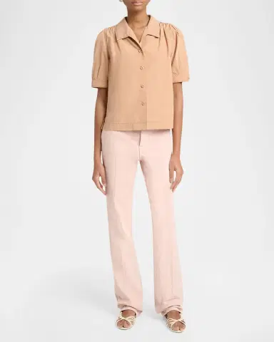 Chloé Cotton Poplin Short-Sleeve Shirt | Thumbnail 2