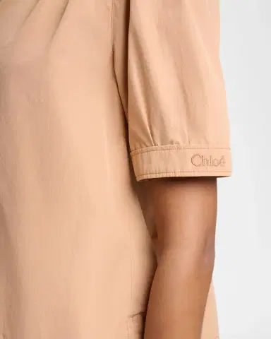 Chloé Cotton Poplin Short-Sleeve Shirt | Thumbnail 5