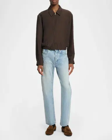 Saint Laurent Men's Viscose and Silk Blouson Jacket | Thumbnail 2