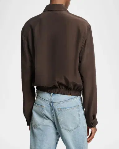 Saint Laurent Men's Viscose and Silk Blouson Jacket | Thumbnail 3
