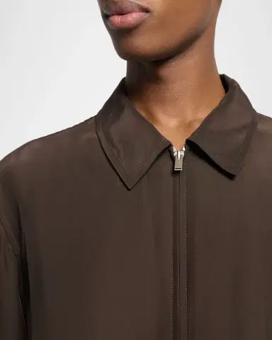 Saint Laurent Men's Viscose and Silk Blouson Jacket | Thumbnail 5