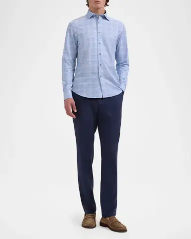 Bugatchi Men's James OoohCotton Graph Plaid Dress Shirt | Thumbnail 2 Bugatchi Men's James OoohCotton Graph Plaid Dress Shirt | Thumbnail 2