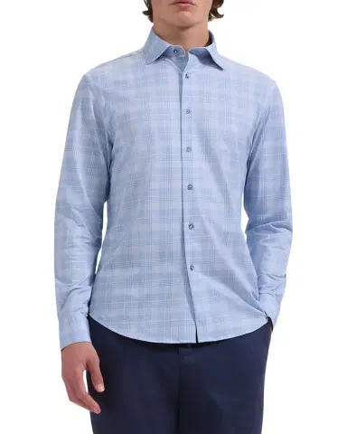 Bugatchi Men's James OoohCotton Graph Plaid Dress Shirt | Thumbnail 4 Bugatchi Men's James OoohCotton Graph Plaid Dress Shirt | Thumbnail 4