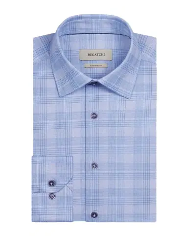 Bugatchi Men's James OoohCotton Graph Plaid Dress Shirt | Thumbnail 1 Bugatchi Men's James OoohCotton Graph Plaid Dress Shirt | Thumbnail 1