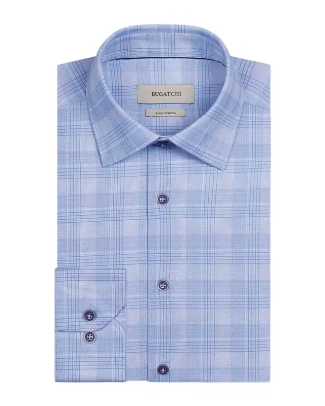 Bugatchi Men 's James OoohCotton Graph Plaid Dress Shirt