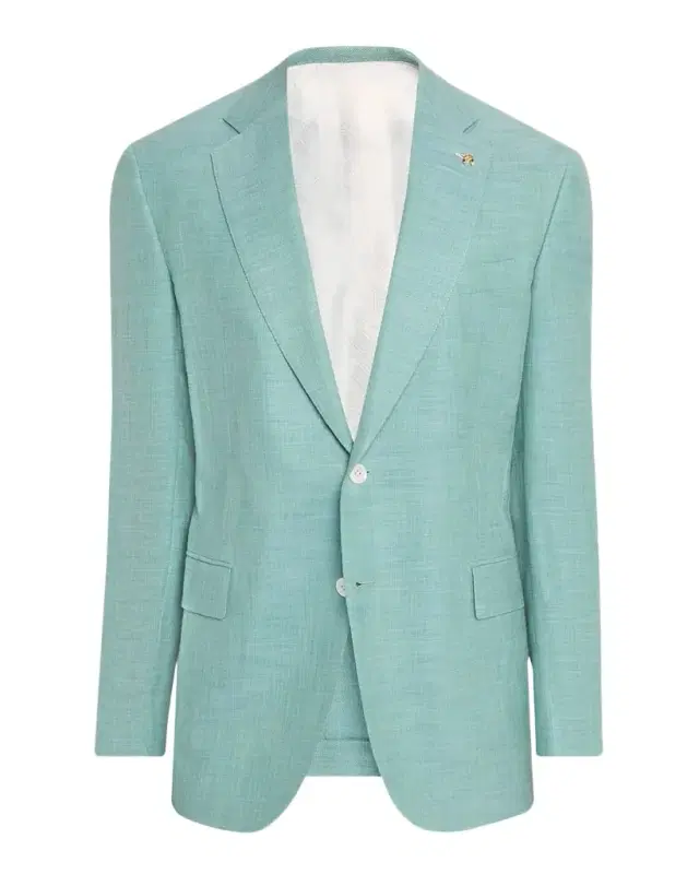 Men 's Textured Cotton and Silk Single-Breasted Sport Coat