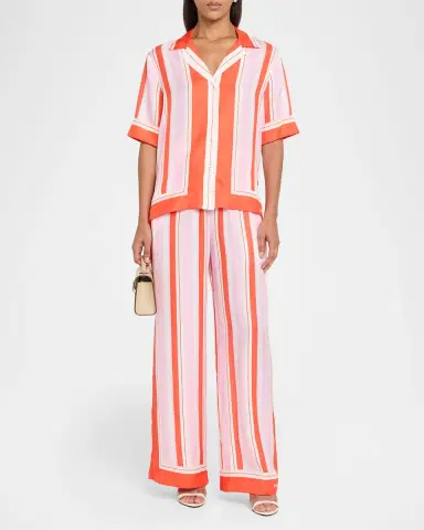 SIMKHAI Koda Striped Button-Front Shirt | Thumbnail 2