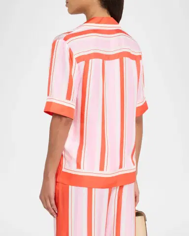 SIMKHAI Koda Striped Button-Front Shirt | Thumbnail 3