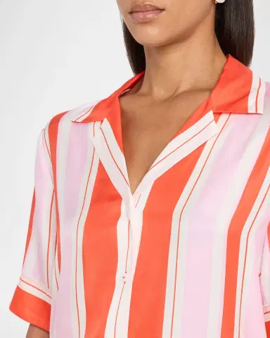 SIMKHAI Koda Striped Button-Front Shirt | Thumbnail 4