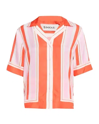 SIMKHAI Koda Striped Button-Front Shirt | Thumbnail 1