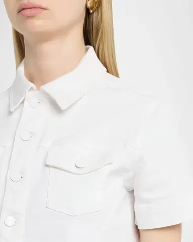 L'Agence Kirstie Cropped Short-Sleeve Denim Jacket | Thumbnail 5 L'Agence Kirstie Cropped Short-Sleeve Denim Jacket | Thumbnail 5