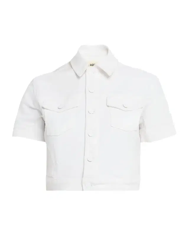 L 'Agence Kirstie Cropped Short-Sleeve Denim Jacket