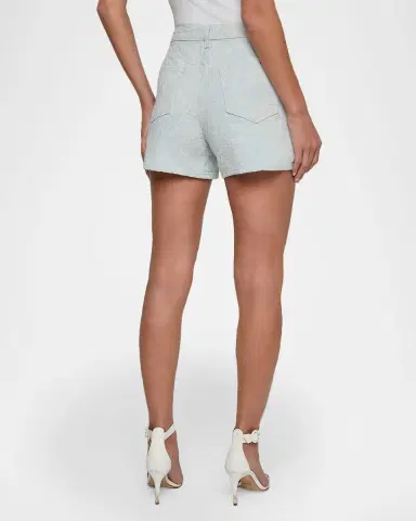 L'Agence Lissania Ultra-High Rise Floral Denim Shorts | Thumbnail 2