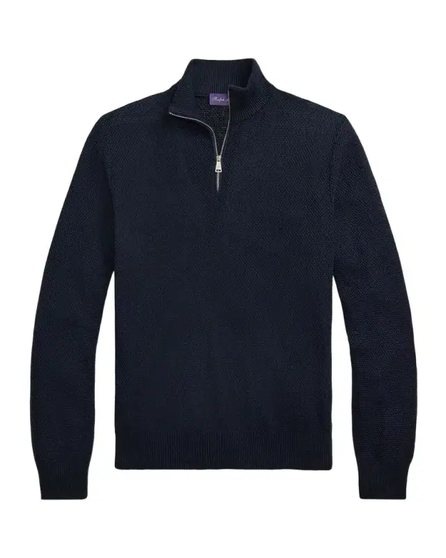 Textured Silk-Cotton Quarter-Zip Sweater