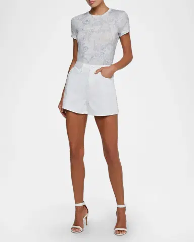 L'Agence Lissania Ultra-High Rise Denim Shorts | Thumbnail 2 L'Agence Lissania Ultra-High Rise Denim Shorts | Thumbnail 2