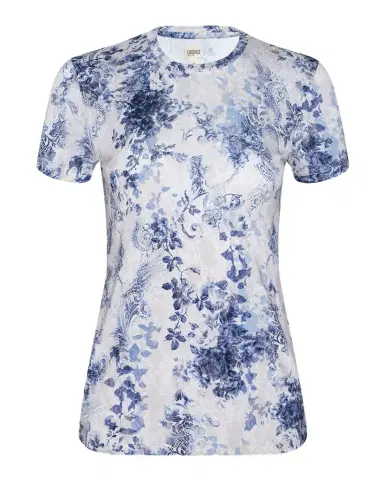 L'Agence Ressi Short-Sleeve Watercolor Lace Paisley Tee | Thumbnail 1 L'Agence Ressi Short-Sleeve Watercolor Lace Paisley Tee | Thumbnail 1