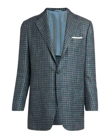 Kiton Men's Gingham Check Cotton-Blend Single-Breasted Blazer | Thumbnail 1