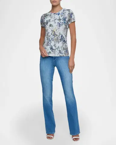 L'AGENCE Ressi Short-Sleeve Watercolor Butterfly Tee | Thumbnail 2 L'AGENCE Ressi Short-Sleeve Watercolor Butterfly Tee | Thumbnail 2