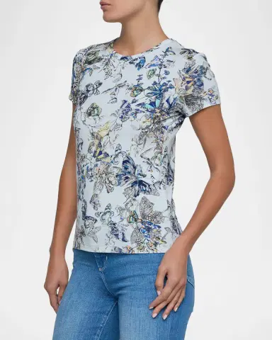 L'AGENCE Ressi Short-Sleeve Watercolor Butterfly Tee | Thumbnail 5 L'AGENCE Ressi Short-Sleeve Watercolor Butterfly Tee | Thumbnail 5