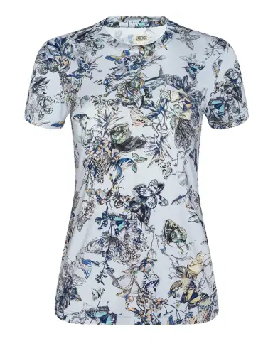 L'AGENCE Ressi Short-Sleeve Watercolor Butterfly Tee | Thumbnail 1 L'AGENCE Ressi Short-Sleeve Watercolor Butterfly Tee | Thumbnail 1