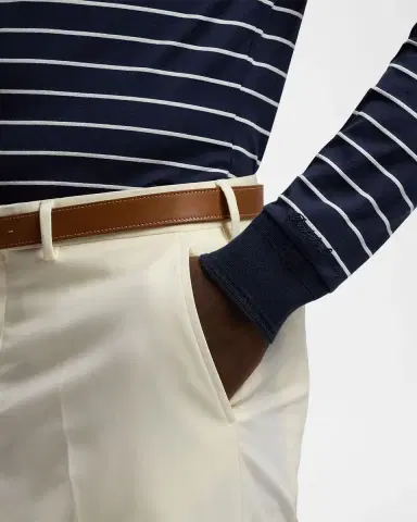 Ralph Lauren Purple Label Striped Lisle-Piqué Long-Sleeve T-Shirt | Thumbnail 5