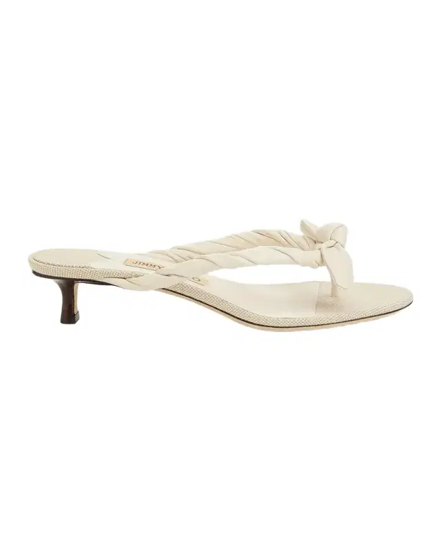 Jimmy Choo 35mm Liss Leather Bow Kitten-Heel Sandals