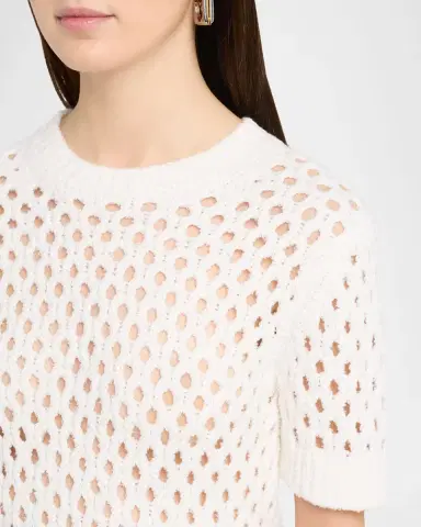 Vince Honeycomb Short-Sleeve Sweater | Thumbnail 5 Vince Honeycomb Short-Sleeve Sweater | Thumbnail 5