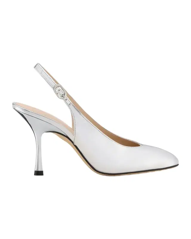 85mm Madison Metallic Leather Slingback Pumps