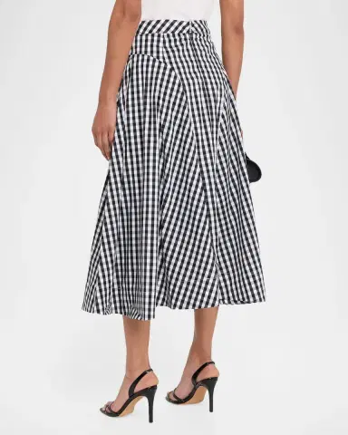 Milly Robin A-Line Gingham Midi Skirt | Thumbnail 3