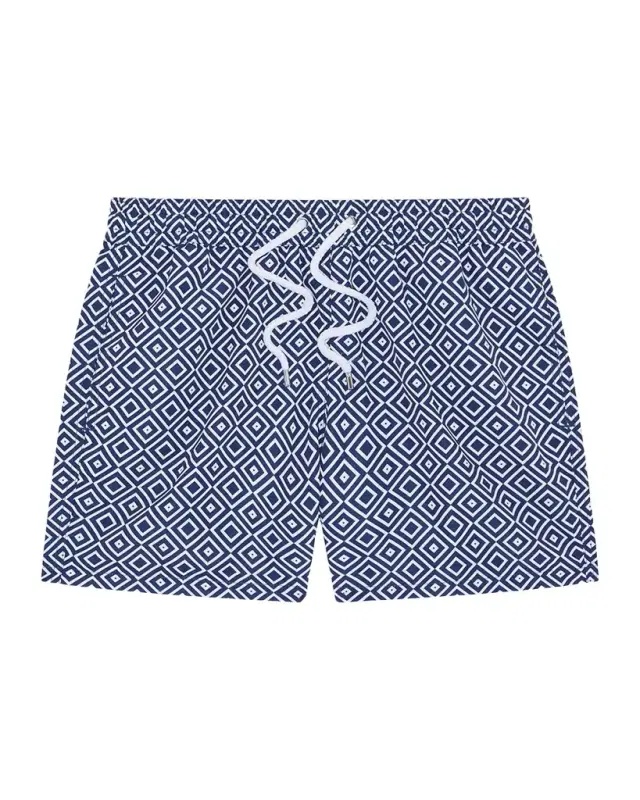 Men 's Angra Nylon Geometric Tile-Print Sport Swim Shorts