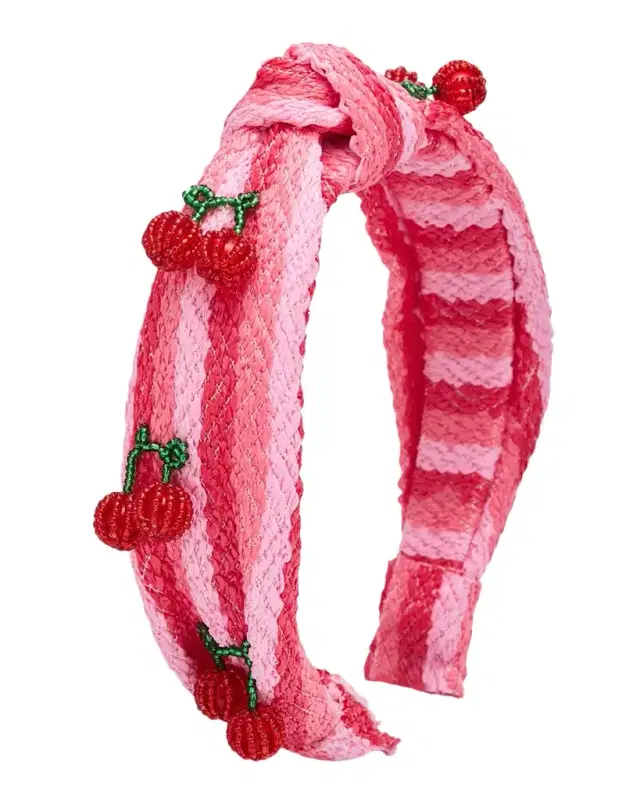 Girl 's Cherry Raffia Headband