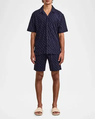 Frescobol Carioca Men's Roberto Terry Cotton Short-Sleeve Shirt | Thumbnail 2 Frescobol Carioca Men's Roberto Terry Cotton Short-Sleeve Shirt | Thumbnail 2