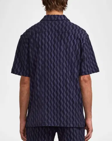 Frescobol Carioca Men's Roberto Terry Cotton Short-Sleeve Shirt | Thumbnail 3 Frescobol Carioca Men's Roberto Terry Cotton Short-Sleeve Shirt | Thumbnail 3