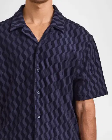 Frescobol Carioca Men's Roberto Terry Cotton Short-Sleeve Shirt | Thumbnail 4 Frescobol Carioca Men's Roberto Terry Cotton Short-Sleeve Shirt | Thumbnail 4