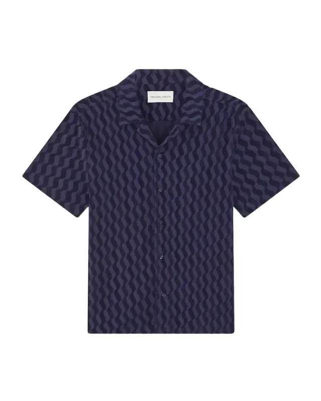 Frescobol Carioca Men 's Roberto Terry Cotton Short-Sleeve Shirt